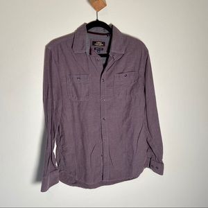 Point Zero Button Up Shirt Purple Semi Fit